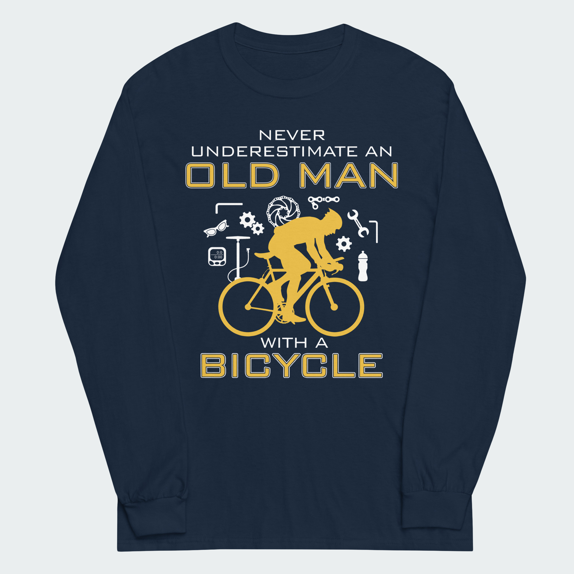 Men's An Old Man With A Bicycle Cycling Tops