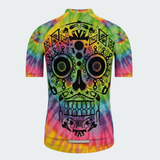 Men’s Tie Dye Psychedelic Skull Regular Fit Cycling Jersey