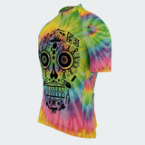 Men’s Tie Dye Psychedelic Skull Regular Fit Cycling Jersey