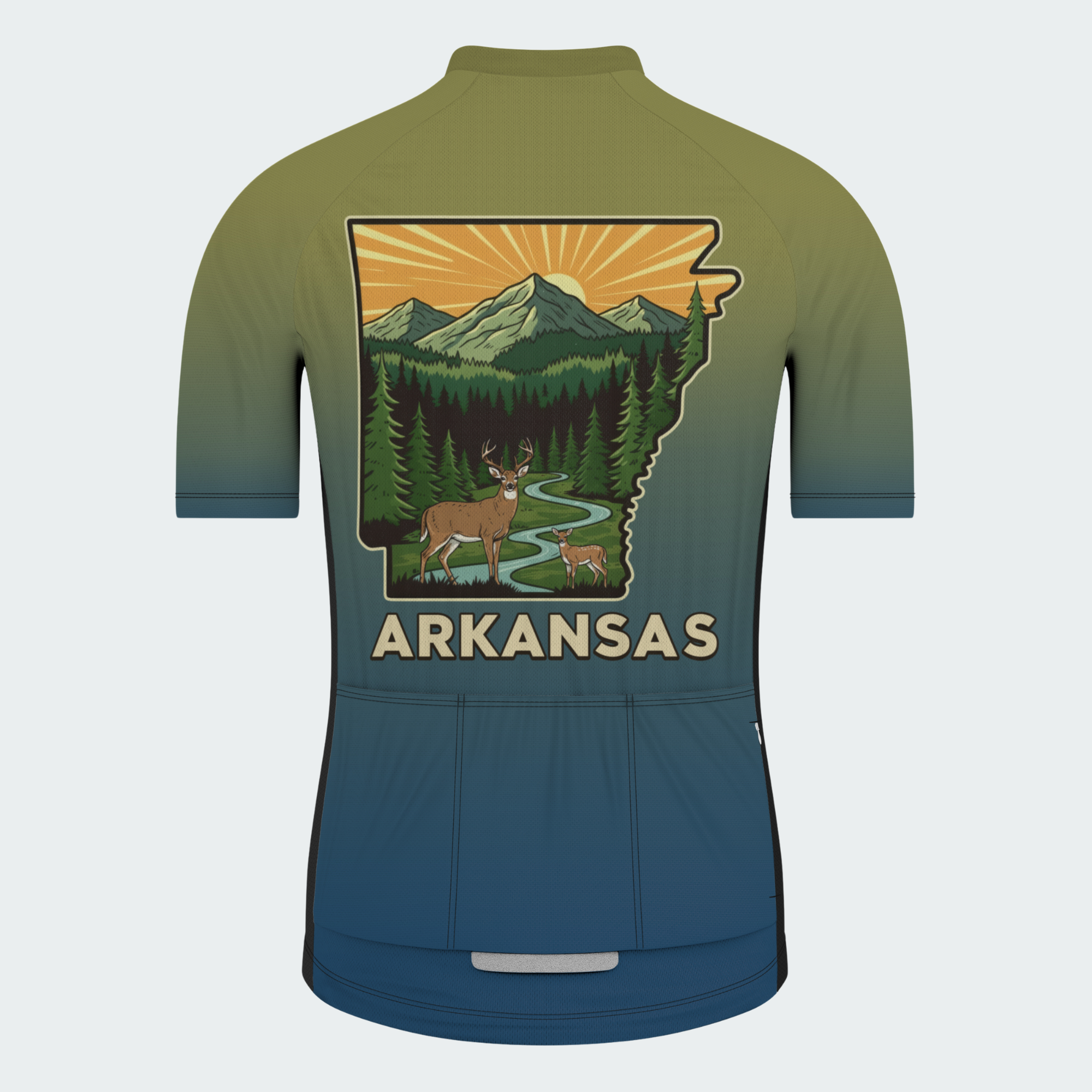 Arkansas Razorback Cycle Men's Arkansas State Outline Regular Fit Cycling Kit – Joyoneer