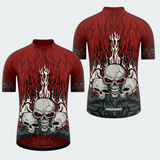 Men’s Triple Skull Flame Regular Fit Cycling Jersey