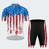 Men's Tie Dye American Flag Regular Fit Cycling Kit
