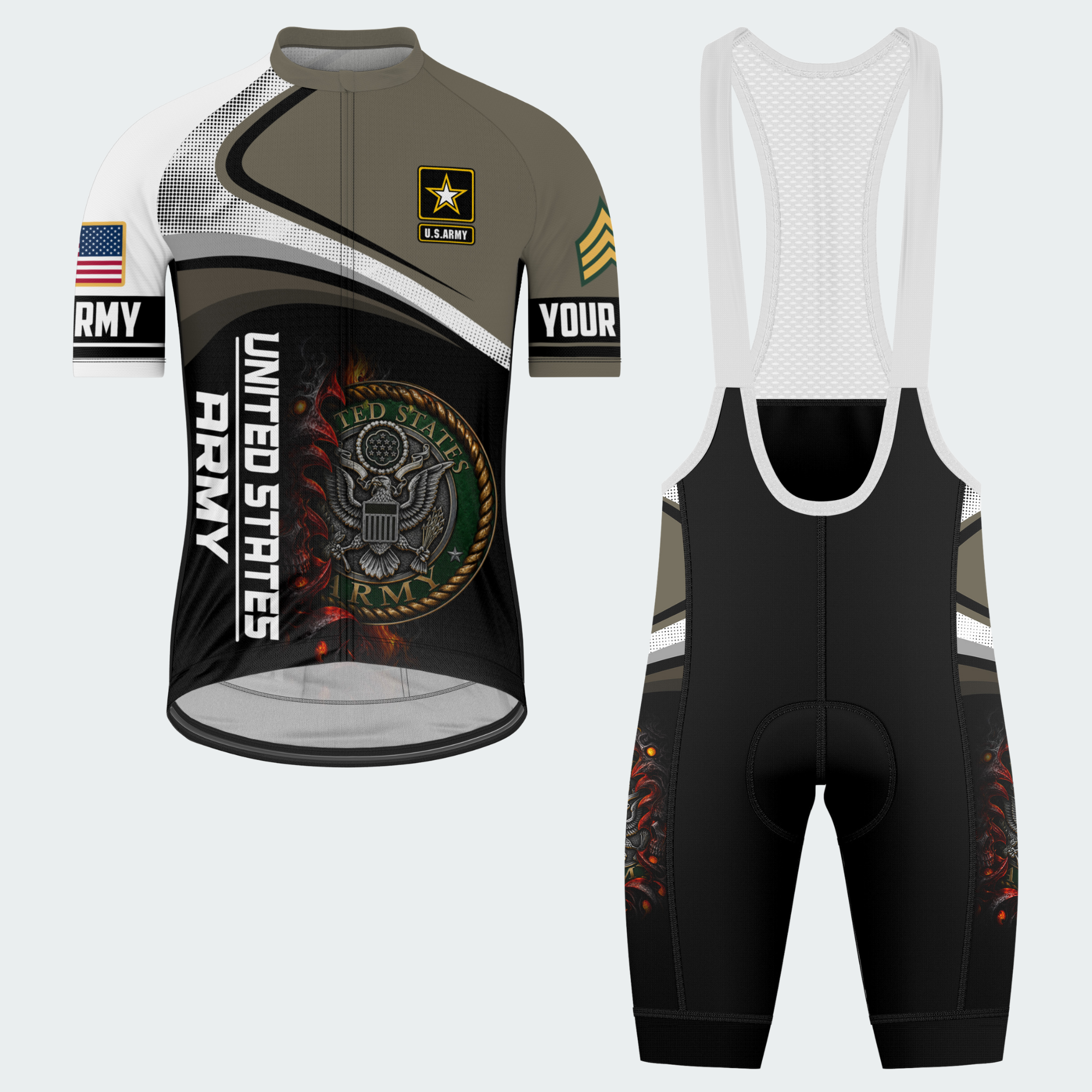 Men’s Personalized U.S. Army Seal Regular Fit Cycling Jersey & Kit