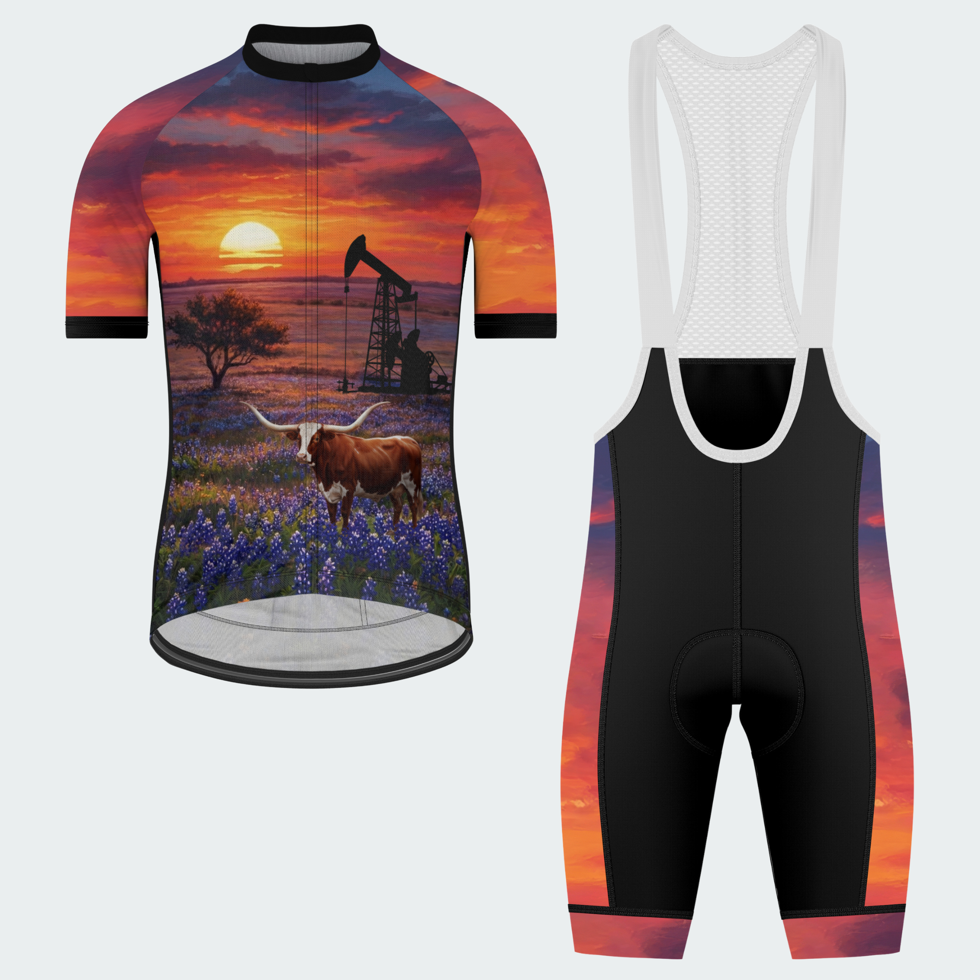 Men's Sunset Texas State Regular Fit Cycling Kit