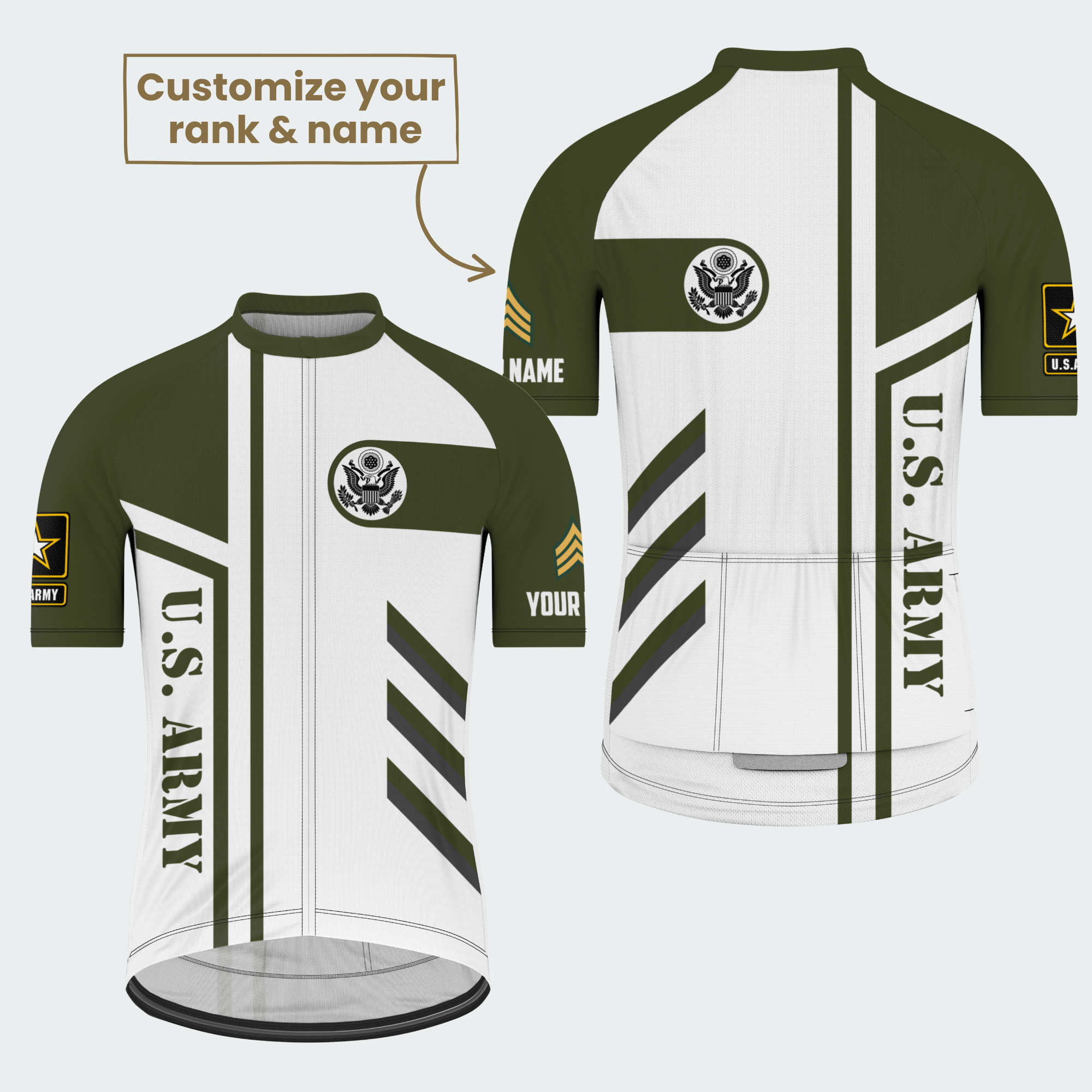 Men Personalized Army Service Tribute Cycling Jersey & Kit — image 7