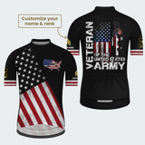 Men’s Personalized U.S. Army Veteran American Flag Cycling Jersey & Kit