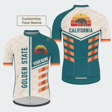 Men’s Personalized California Retro Sunset Cycling Jersey & Kit