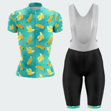 Women's Watercolor Bananas Regular Fit Cycling Jersey