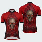 Men’s Flaming Skull Spirit Regular Fit Cycling Jersey