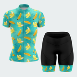 Women's Watercolor Bananas Regular Fit Cycling Jersey
