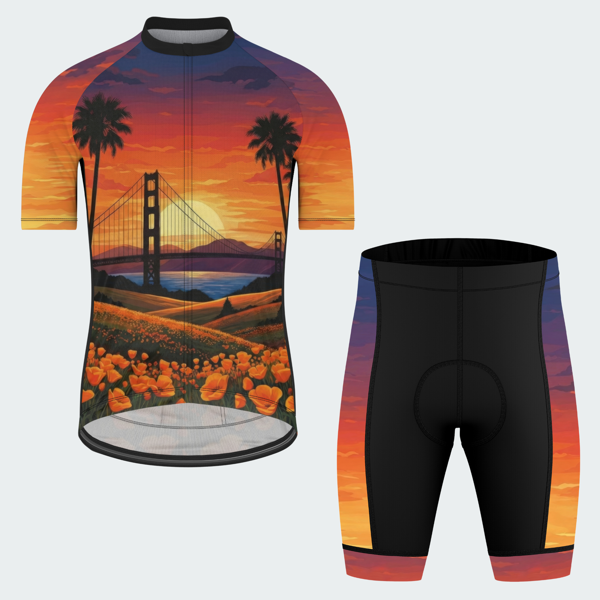 Men's Sunset California State Regular Fit Cycling Kit