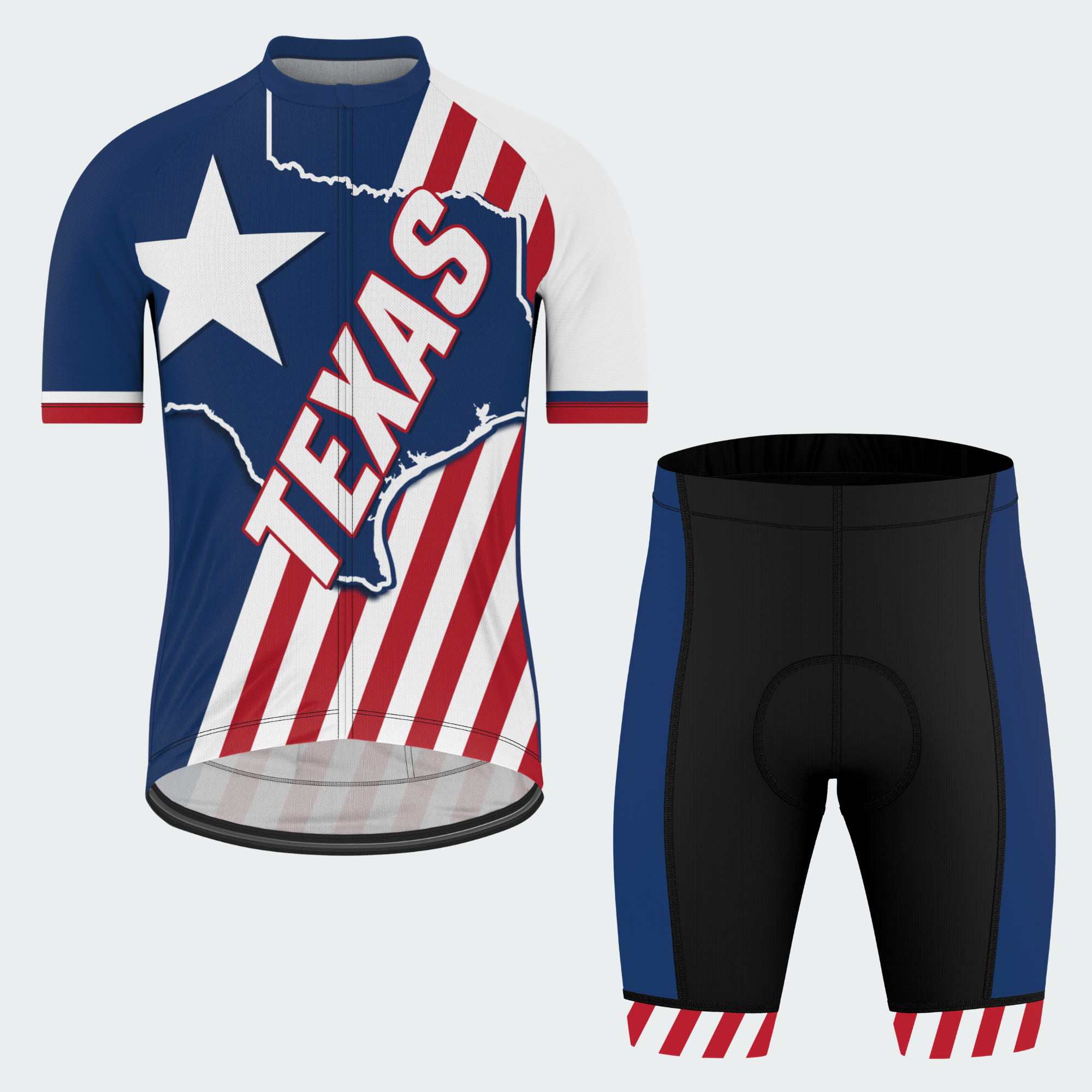 Men’s Texas Freedom Stripes Regular Fit Cycling Kit