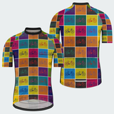 Men's Pop Art Bike Grid Regular Fit Cycling Kit