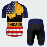 Men's Chicago Skyline Crepuscular Rays Regular Fit Cycling Kit