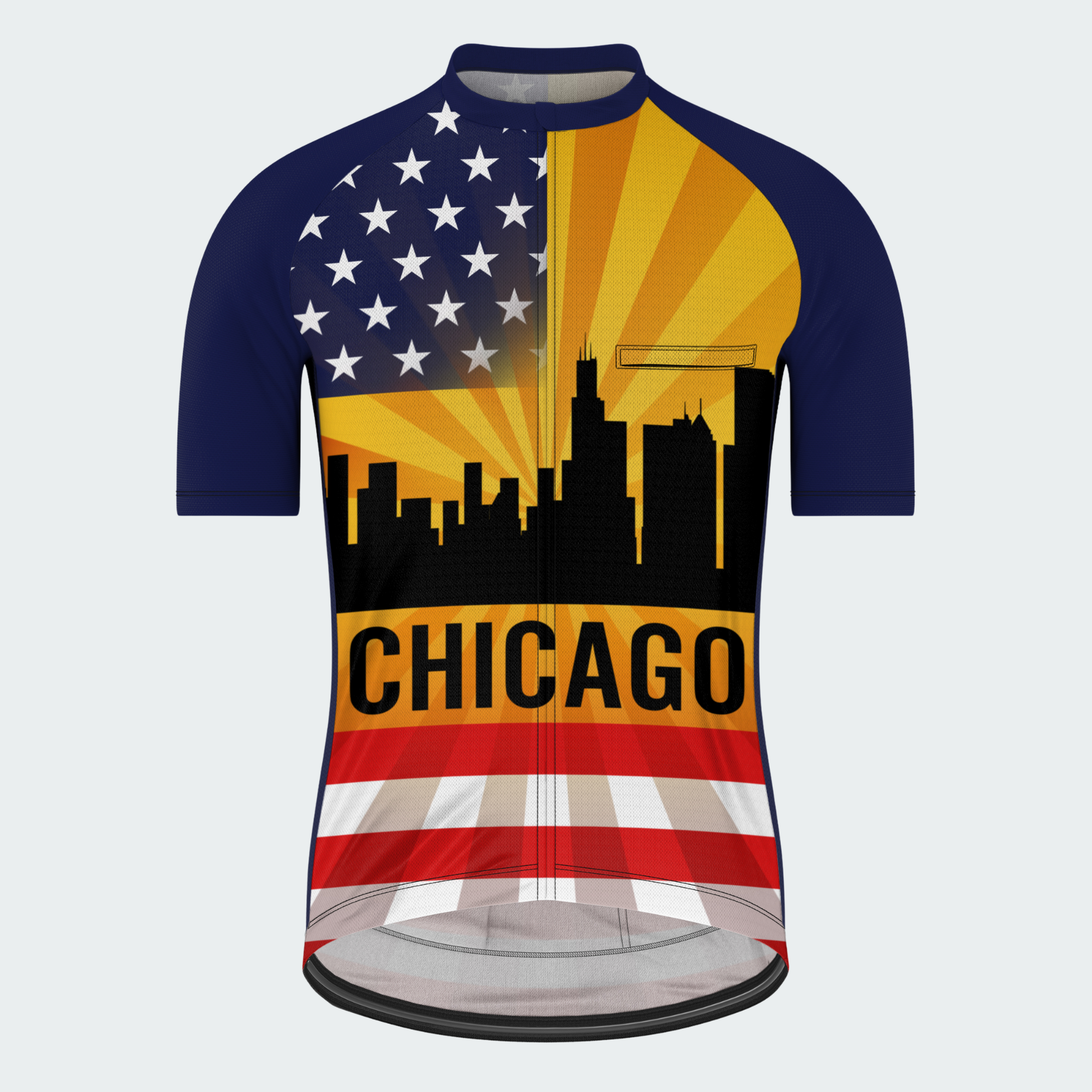 Men's Chicago Skyline Crepuscular Rays Regular Fit Cycling Kit