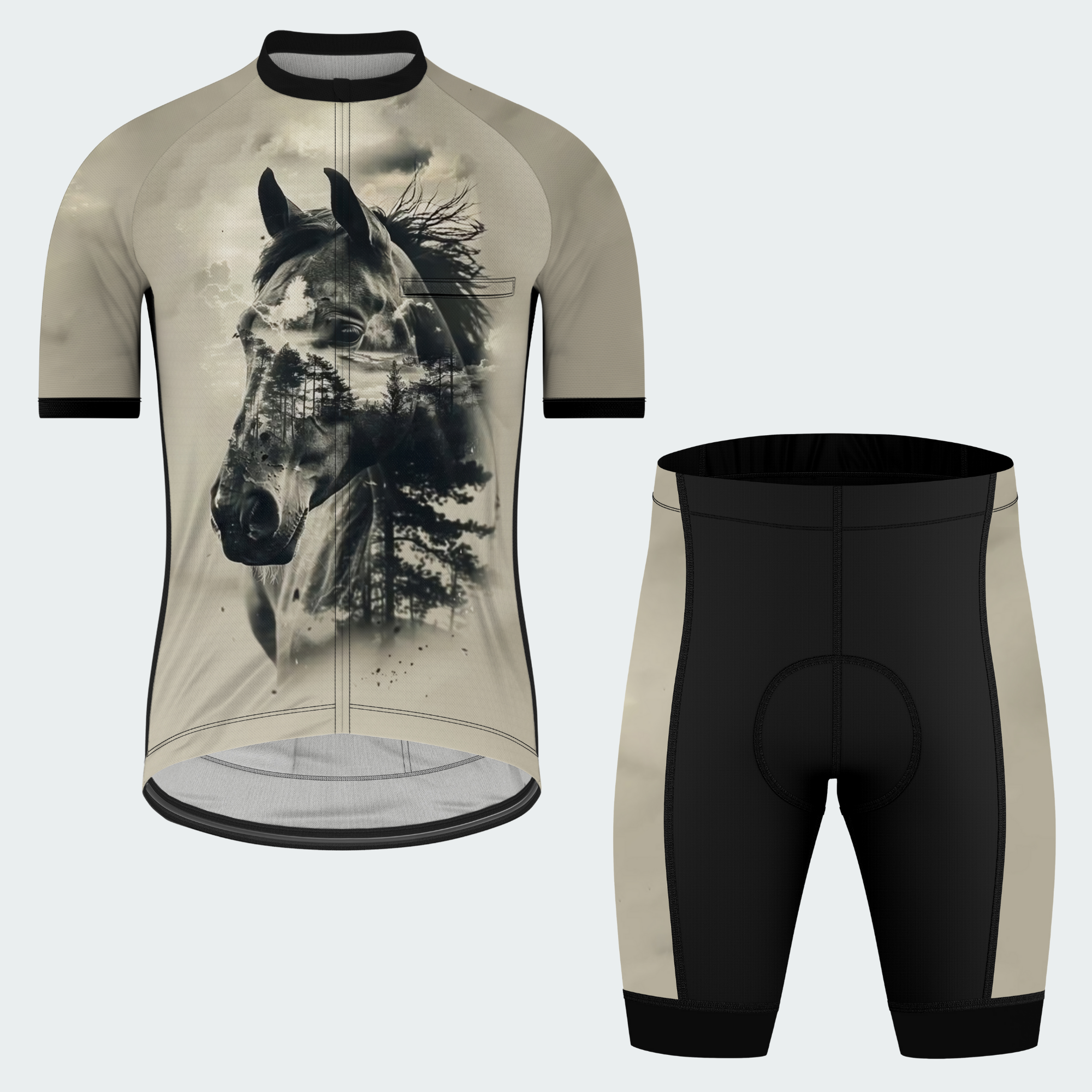 Men's Horse Wildlife Regular Fit Cycling Kit