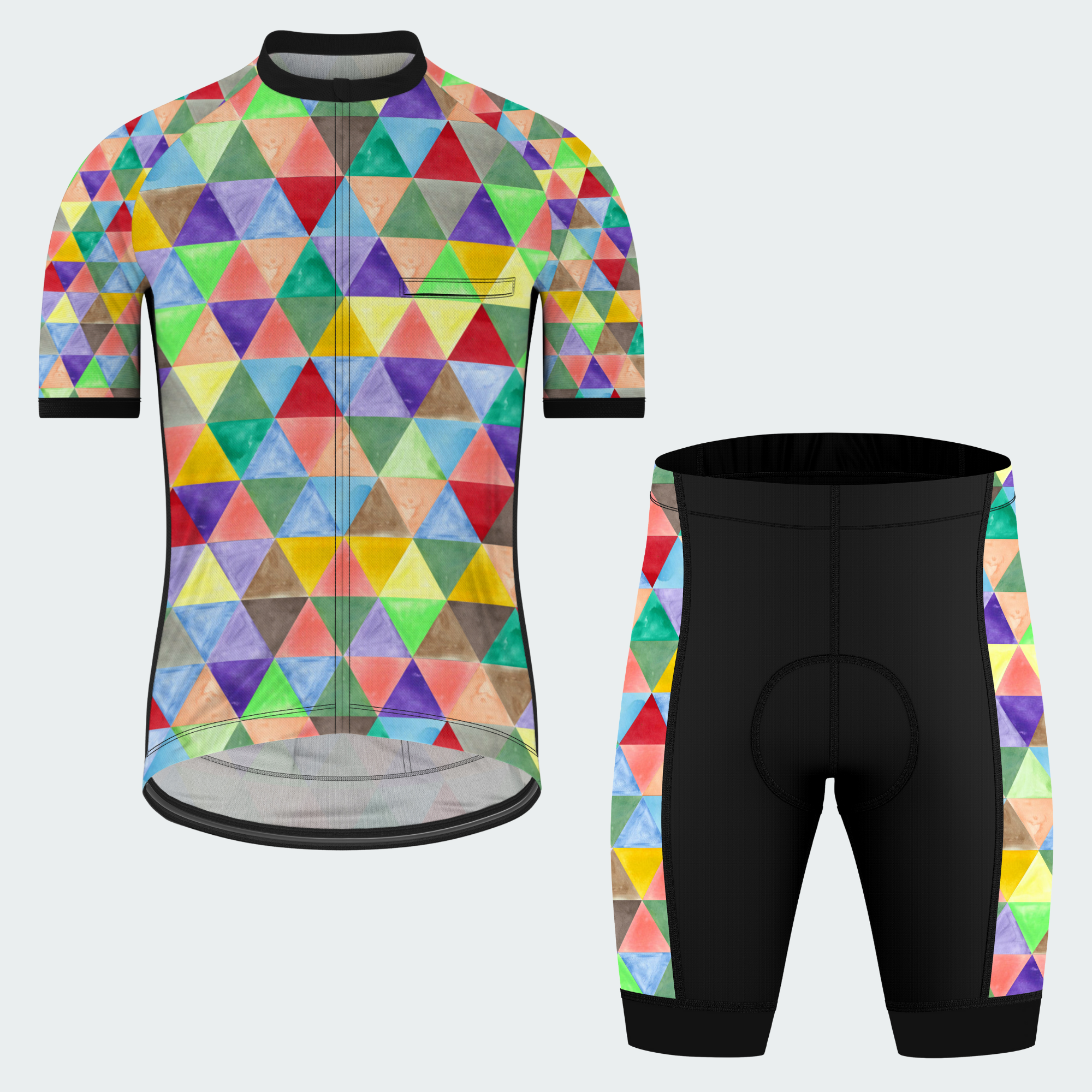 Men's Watercolor Triangle Regular Fit Cycling kit