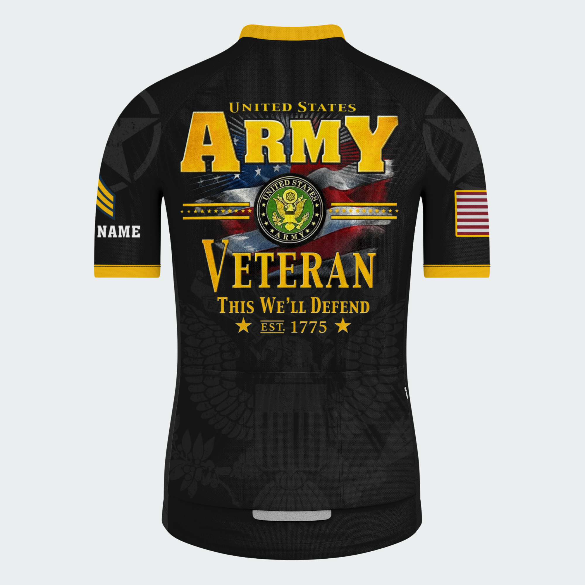 Men Personalized Army Veteran Tribute Cycling Jersey & Kit — image 9