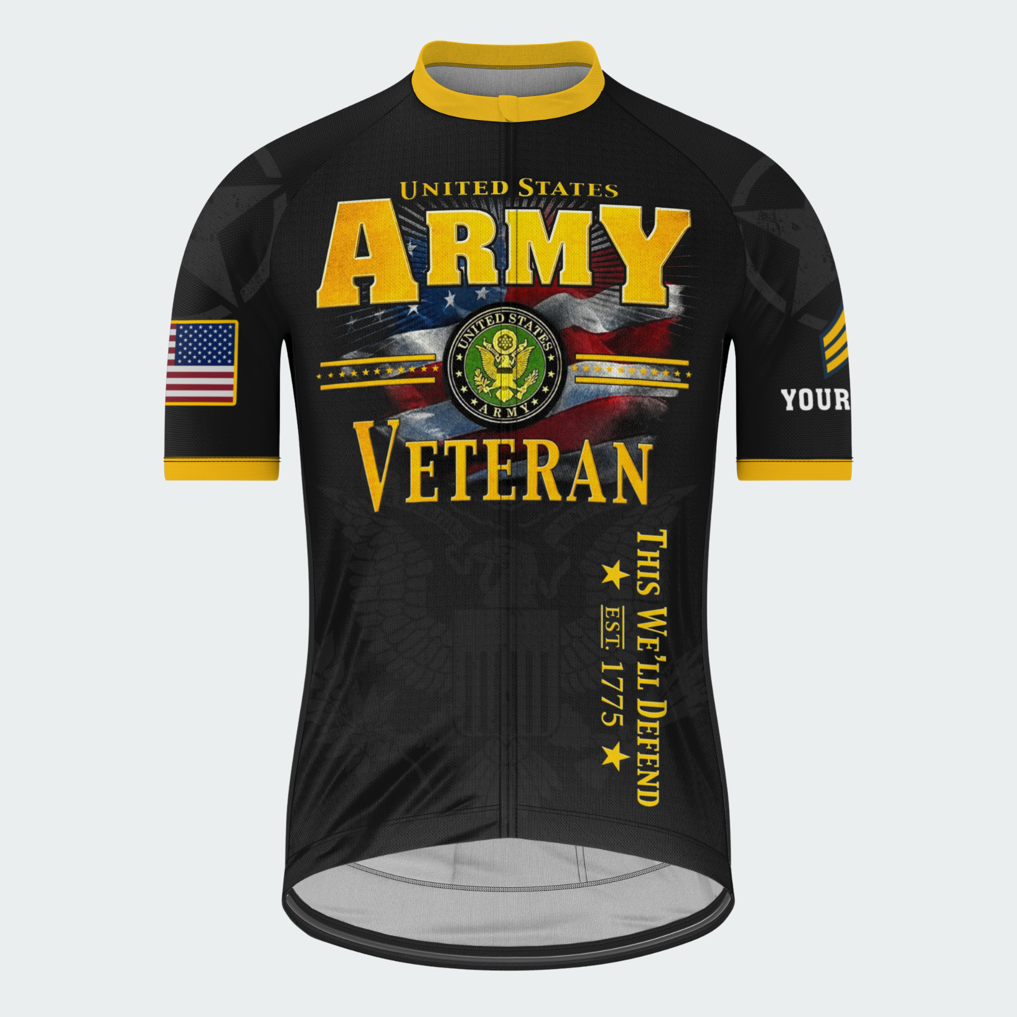 Men Personalized Army Veteran Tribute Cycling Jersey & Kit — image 6