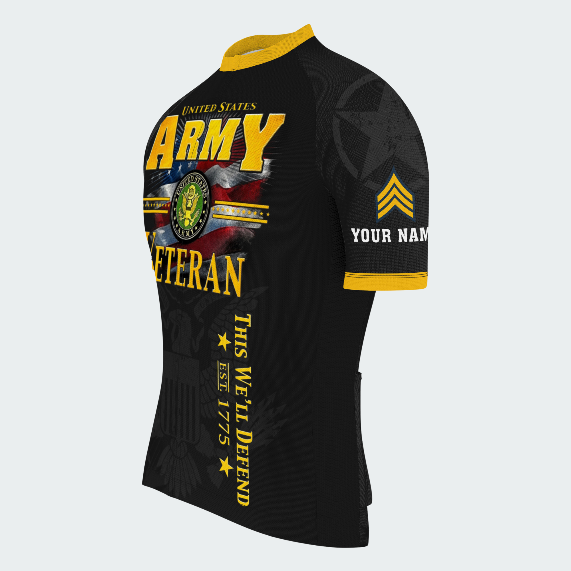 Men Personalized Army Veteran Tribute Cycling Jersey & Kit — image 10