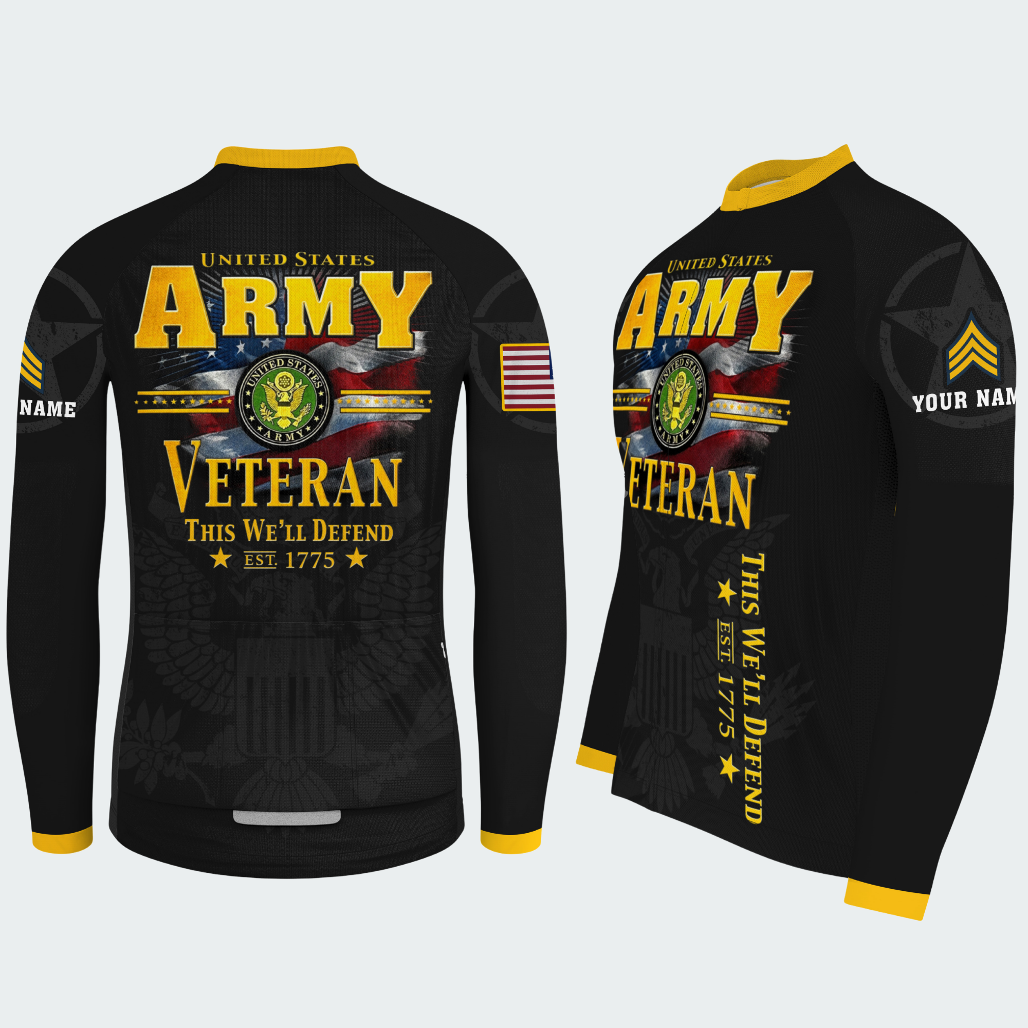 Men Personalized Army Veteran Tribute Cycling Jersey & Kit — image 14
