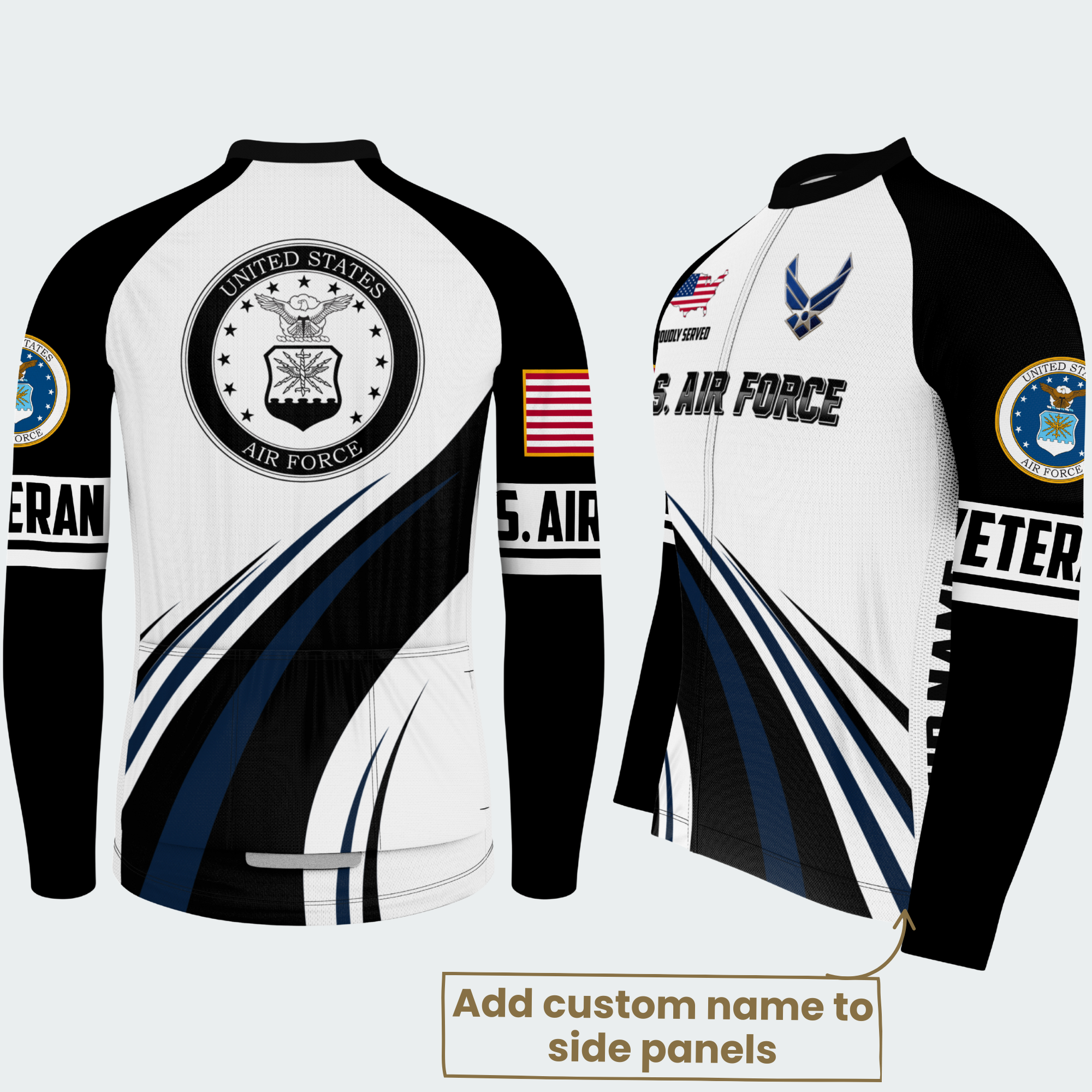 Men’s Personalized U.S. Air Force Proudly Served Cycling Jersey & Kit