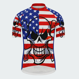 Men’s American Skull Flag Regular Fit Cycling Jersey