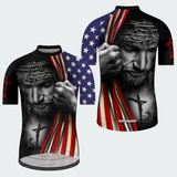Men’s Faith and Freedom Christian Patriotic Regular Fit Cycling Kit