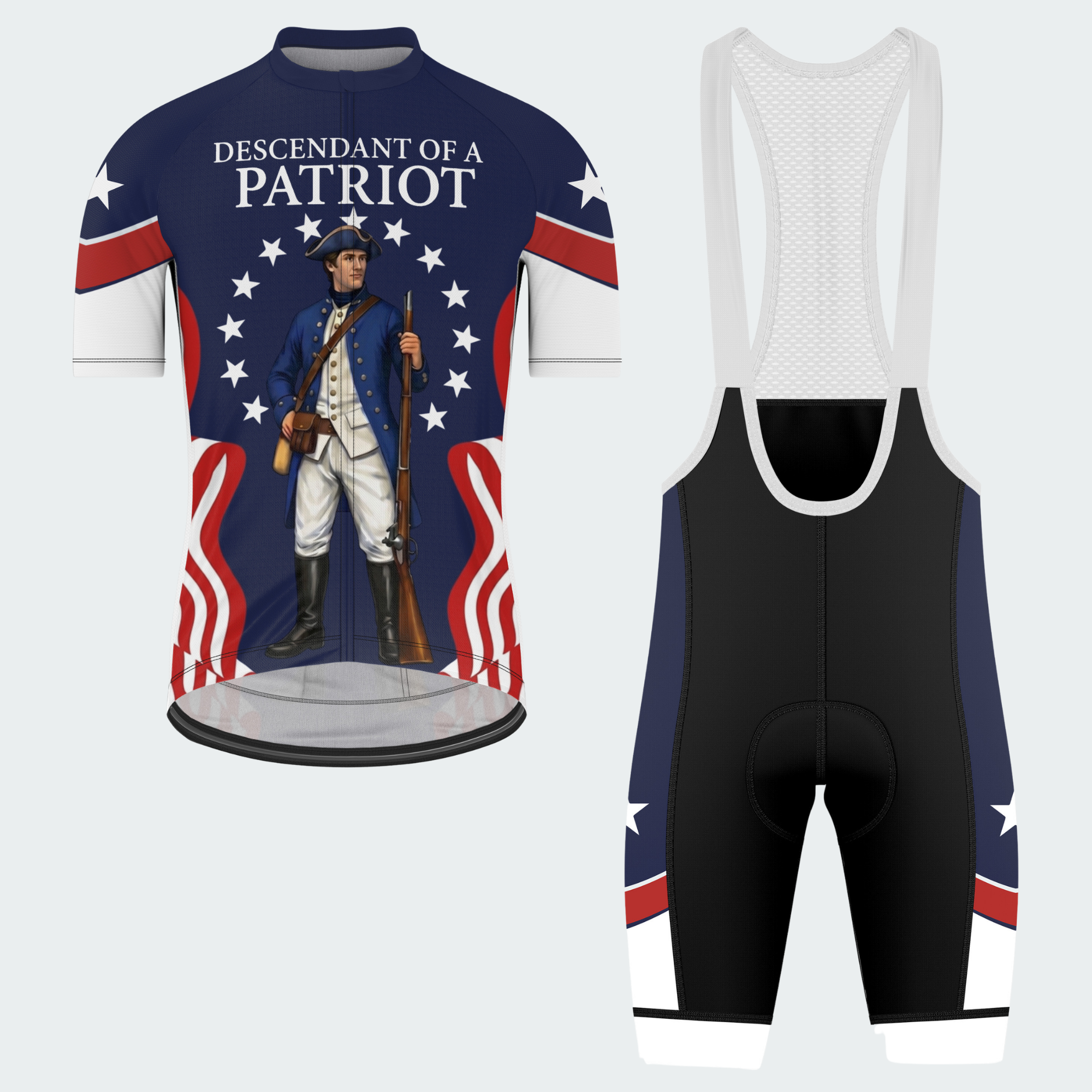 Men’s Descendant of a Patriot Personalized Cycling Jersey & Kit