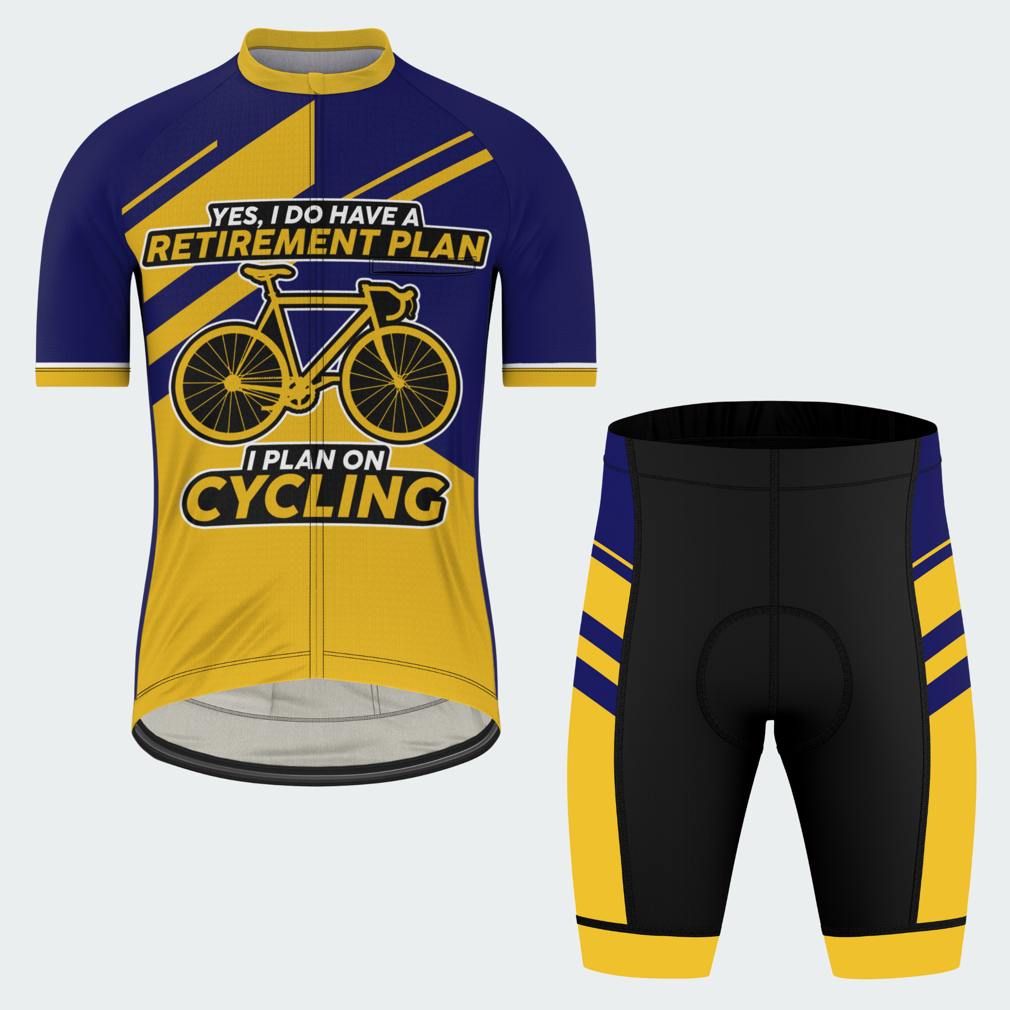Men's Old Man Retirement Plan Regular Fit Cycling Kit