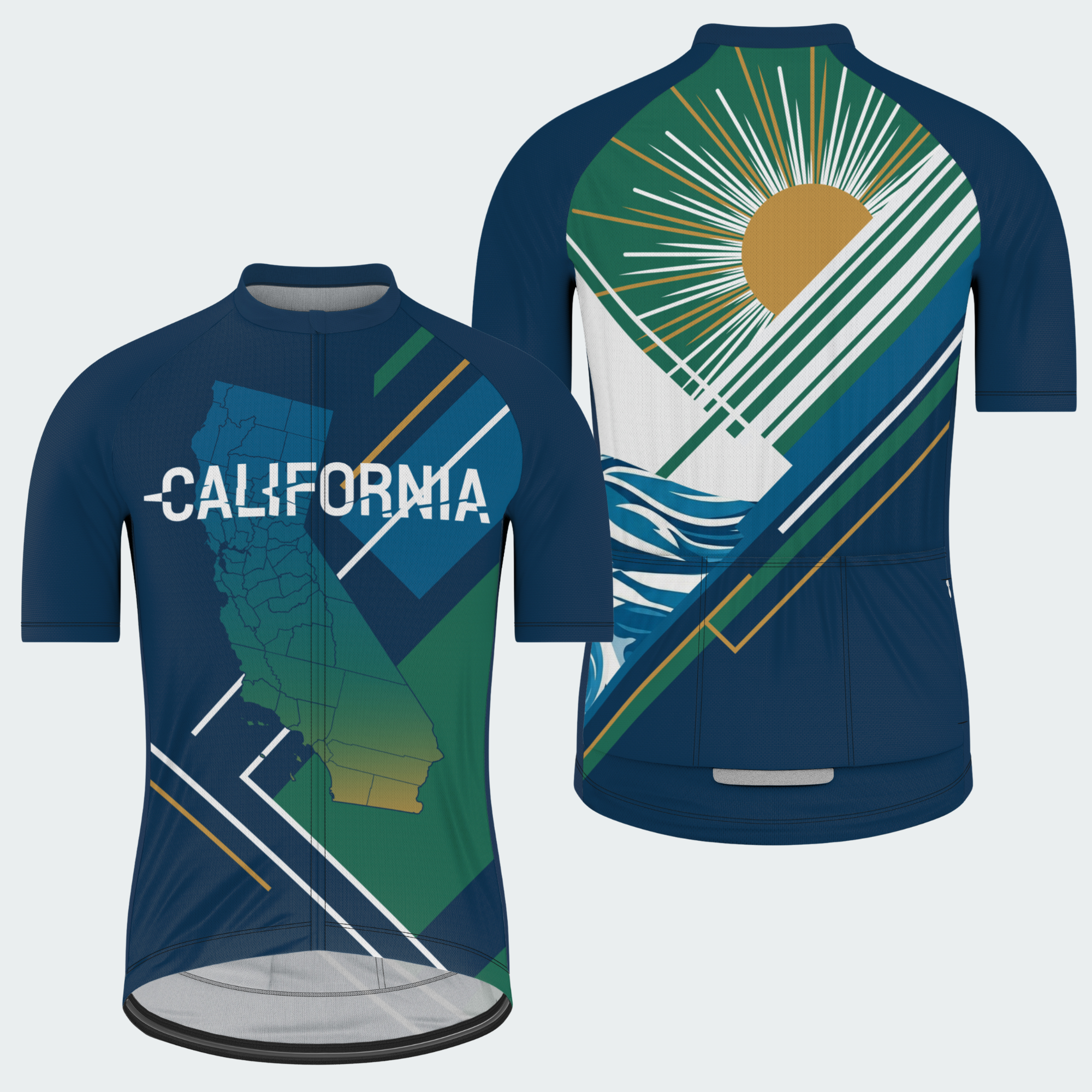 Men’s California Coastal Geometry Regular Fit Cycling Kit