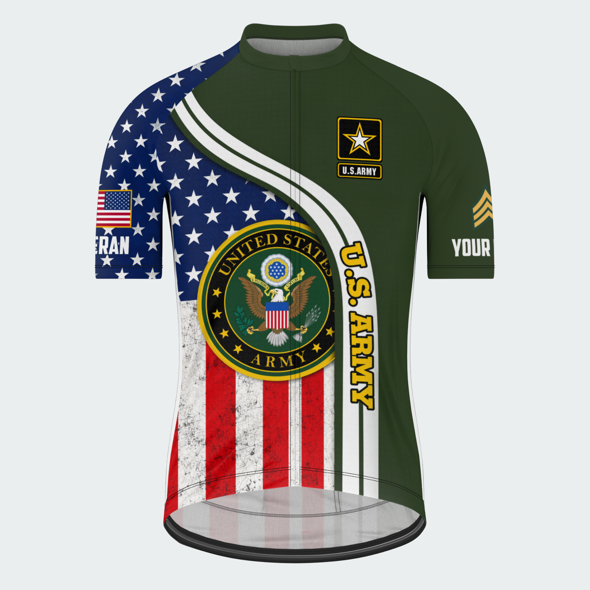 Men Personalized U.S. Army Stars & Seal Cycling Jersey & Kit — image 14