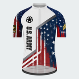 Men’s Personalized U.S. Army Patriotic Flag Cycling Jersey & Kit