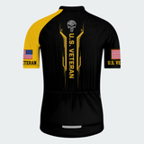 Men’s Personalized U.S. Veteran Proudly Served Gun Skull Cycling Jersey & Kit