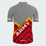 Men’s Personalized U.S. Army Veteran Rank & Name Red Chevron Cycling Jersey & Kit