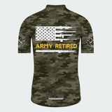 Men’s Personalized U.S. Army Retired Rifle Flag Camo Cycling Jersey & Kit