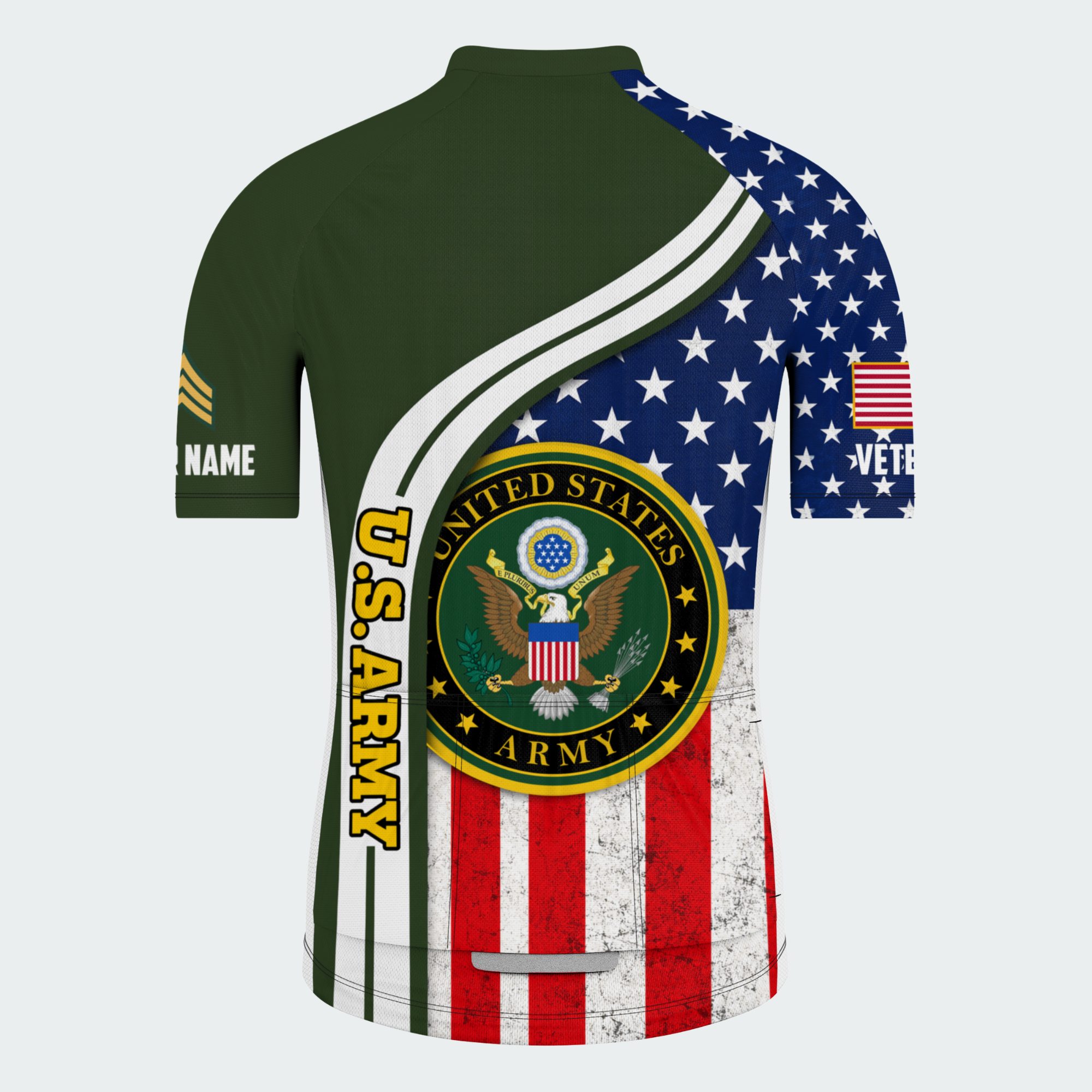 Men Personalized U.S. Army Stars & Seal Cycling Jersey & Kit — image 4