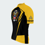 Men’s Personalized U.S. Army Veteran Eagle Seal Black & Gold Cycling Jersey & Kit