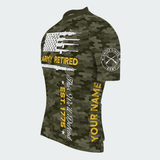 Men’s Personalized U.S. Army Retired Rifle Flag Camo Cycling Jersey & Kit