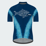 Men's Tie Dye Bicycle Fish Eats The Car Regular Fit Cycling Kit