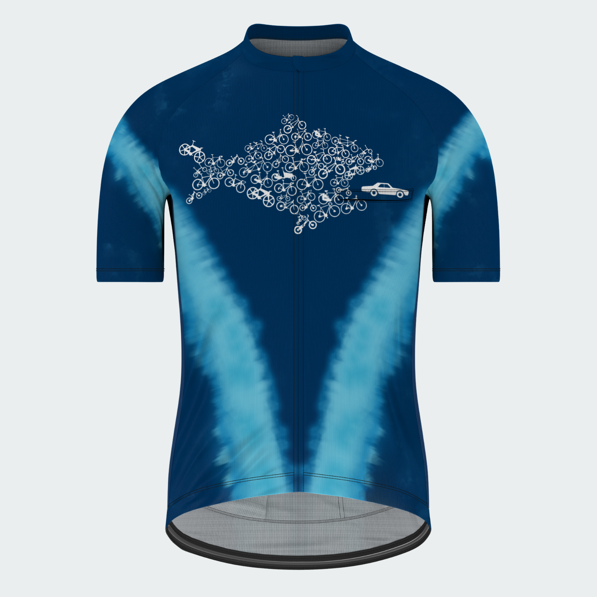 Men's Tie Dye Bicycle Fish Eats The Car Regular Fit Cycling Kit