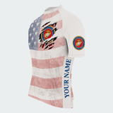 Men’s Personalized U.S. Marine Corps American Flag Cycling Jersey