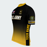 Men’s Personalized U.S. Army Veteran Black & Gold Star Cycling Jersey & Kit