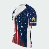 Men’s Personalized U.S. Army Patriotic Flag Cycling Jersey & Kit