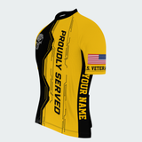 Men’s Personalized U.S. Veteran Proudly Served Gun Skull Cycling Jersey & Kit