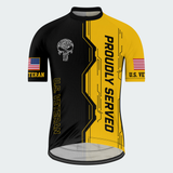 Men’s Personalized U.S. Veteran Proudly Served Gun Skull Cycling Jersey & Kit