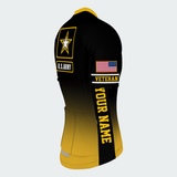 Men’s Personalized U.S. Army Veteran Black & Gold Star Cycling Jersey & Kit