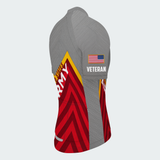 Men’s Personalized U.S. Army Veteran Rank & Name Red Chevron Cycling Jersey & Kit