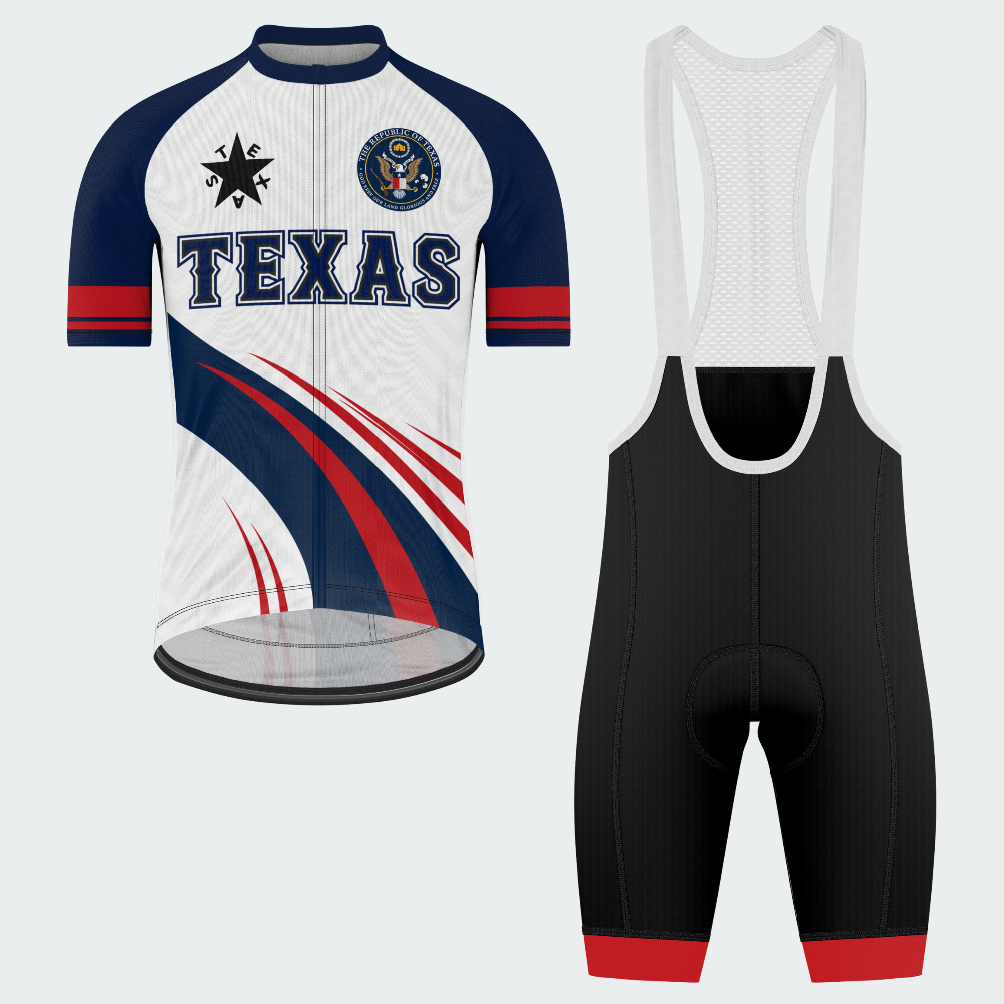 Men’s Personalized Republic of Texas Seal Cycling Jersey & Kit