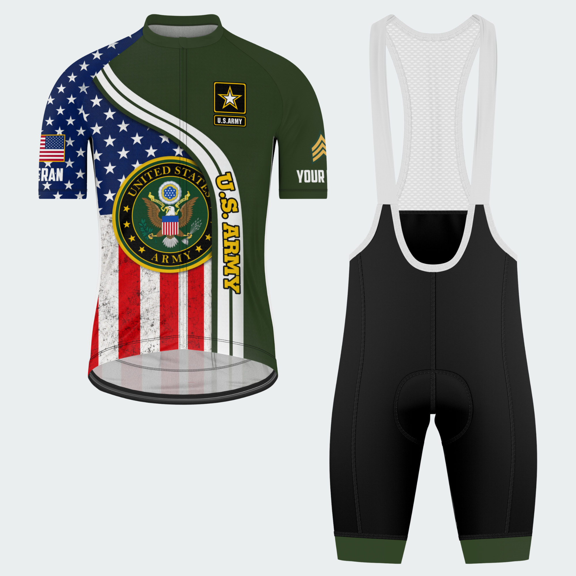Men Personalized U.S. Army Stars & Seal Cycling Jersey & Kit — image 9